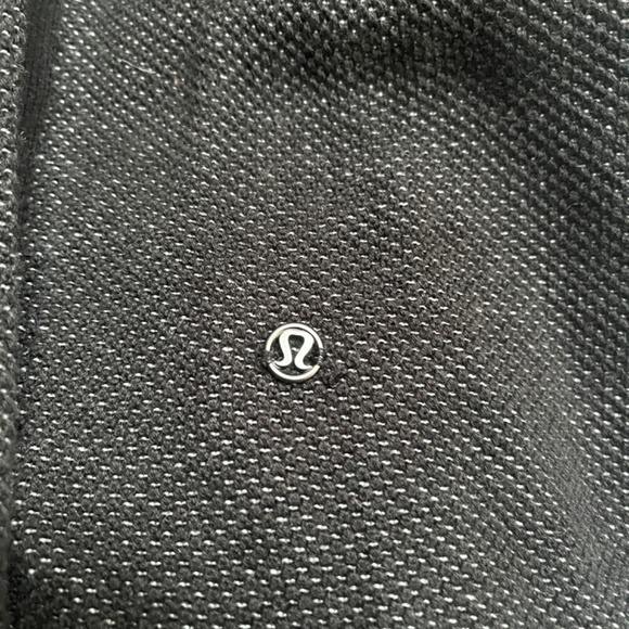 Lululemon Ribbon Detail‎ Full Zip Black Cotton Collared Popcorn Jacket Sweater - Picture 7 of 9